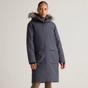 Quince Responsible Down Hooded Long Parka (Women / XL / Carbon Grey)